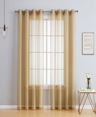 2 Piece Semi Sheer Voile Window Curtain Drapes Grommet Panels for Bedroom, Living Room & Kids Room