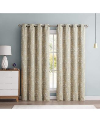 Paris Paisley Thermal Insulated Decorative Rod Pocket Short Scalloped Curtain Valance for Kitchen, Bathroom, Basement and Small Windows