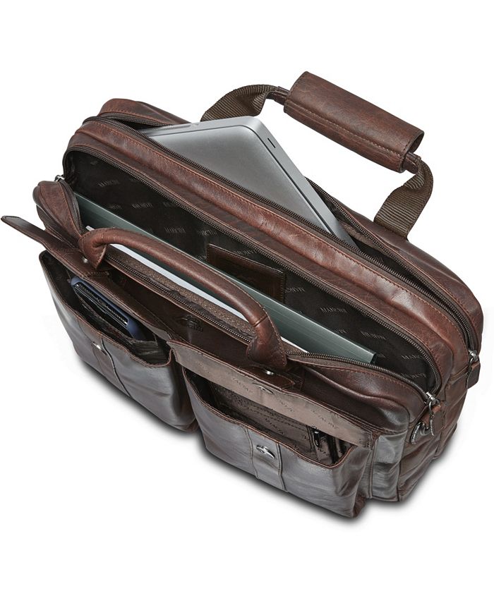 Mancini Buffalo Collection Double Compartment Laptop Briefcase