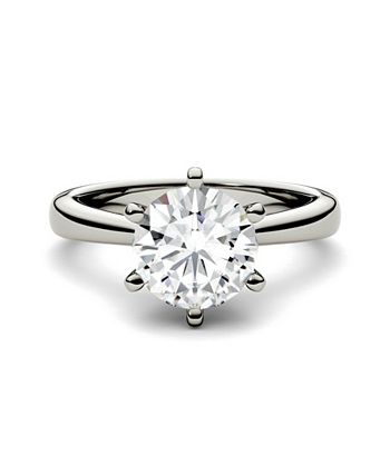 Charles & Colvard - Moissanite Solitaire Engagement Ring 1-9/10 ct. t.w. Diamond Equivalent in 14k White Gold