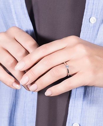 Charles & Colvard - Moissanite Solitaire Engagement Ring 1/2 ct. t.w. Diamond Equivalent in 14k White Gold