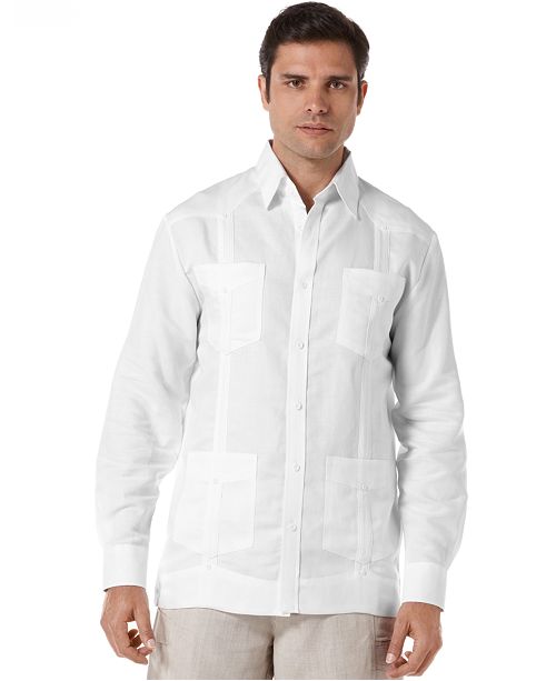 Cubavera Long Sleeve Non Embroidered Guayabera Shirt - Casual Button ...