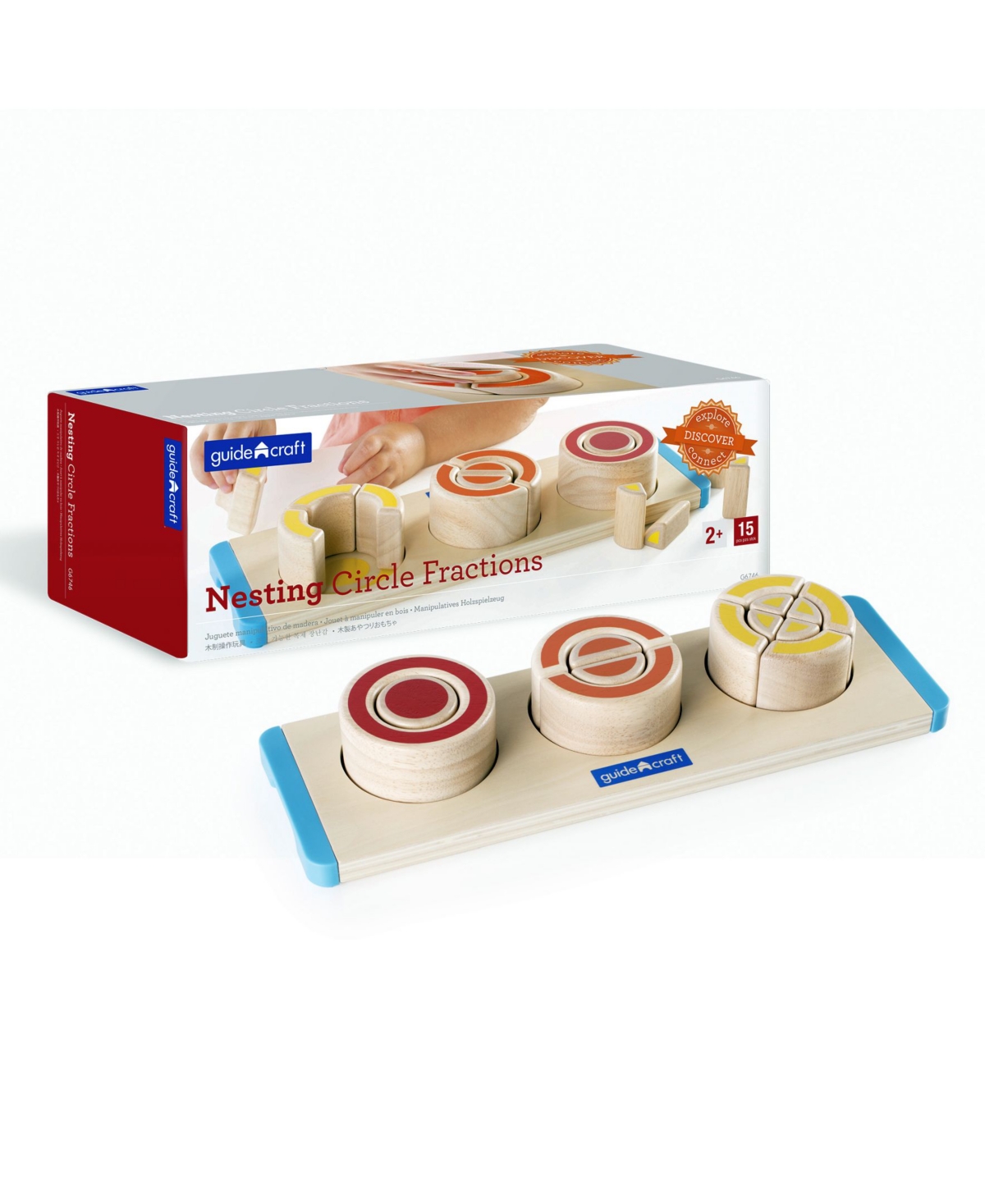 Guidecraft, Inc Guidecraft Nesting Circle Fractions In Multi-color