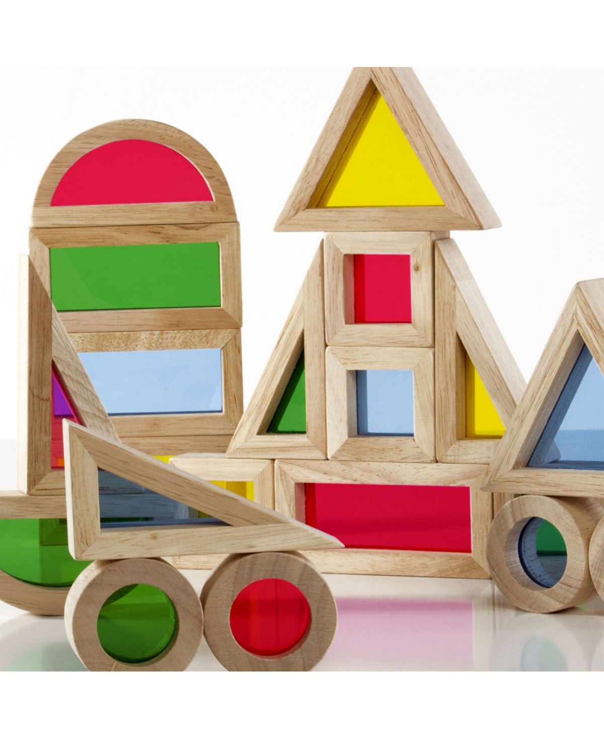 Guidecraft Junior Rainbow Blocks - 20 Pieces Set - Multi-Color