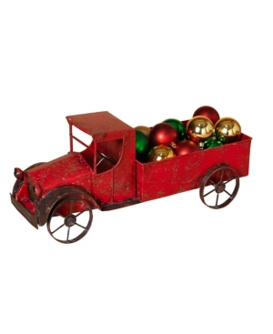 Gerson & Gerson Kids' Red Metal Antique Truck With Empty Bed And Accented Wheels