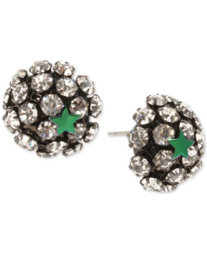 image of Betsey Johnson Two-Tone Star & Pave Fireball Stud Earrings