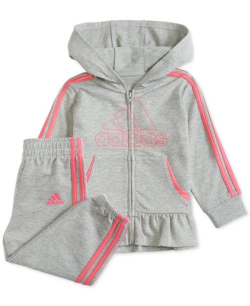Adidas Baby Girls Zip Up Peplum Hoodie Pants Set Reviews