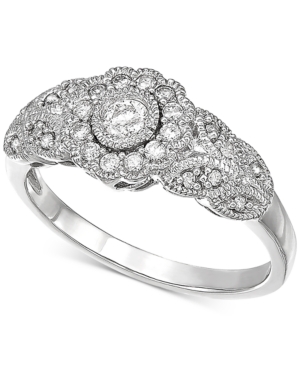 image of Diamond Filigree Ring (1/3 ct. t.w.) in 10k White Gold
