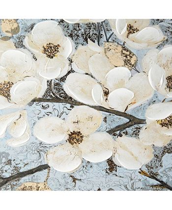 Madison Park - Luminous Bloom Gold Foil Floral Hand Embellished Canvas Art