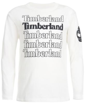 Timberland - Big Boys White Stacked Logo T-Shirt