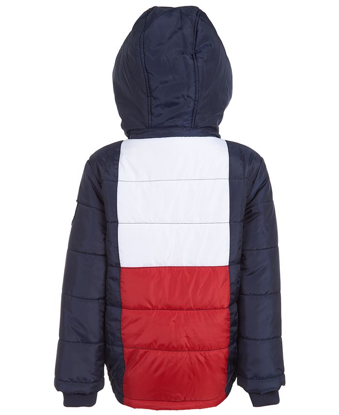 Tommy Hilfiger Baby Boys Steven Dark Blue Colorblocked Puffer Jacket
