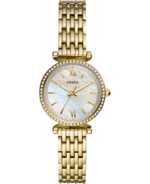 image of Fossil Women-s Carlie Mini Gold-Tone Stainless Steel Bracelet Watch 28mm