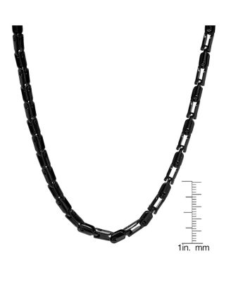 Men's black IP Plated Stainless Steel 24" Rounded Bicycle Link Chain Necklaces