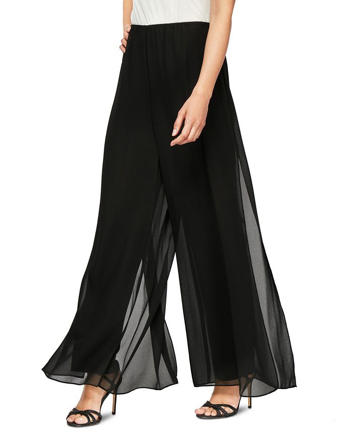 Alex Evenings Wide-Leg Chiffon Pants - Macy's