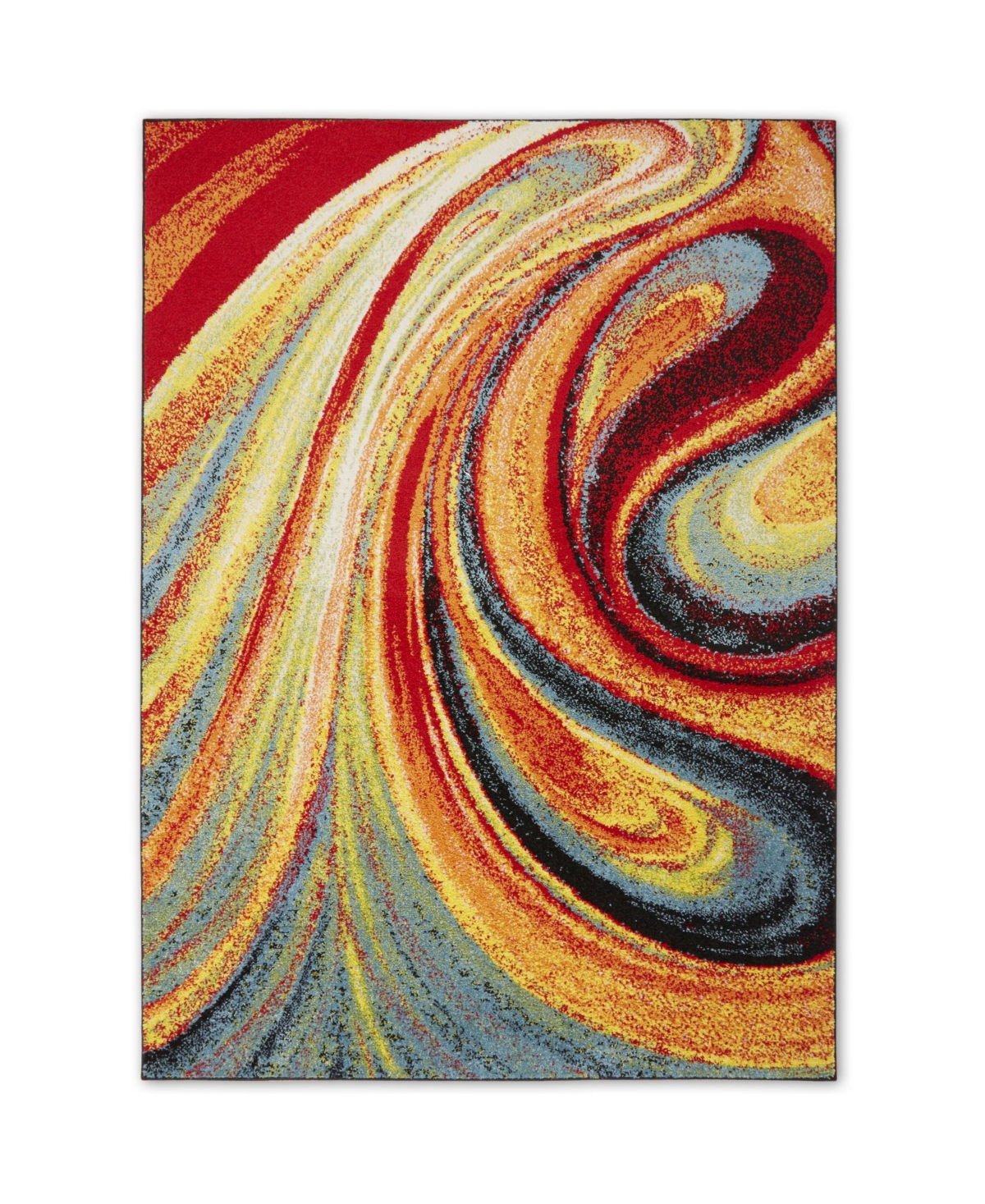 Global Rug Designs Burst BUR01 Red 6'6in x 9'2in Area Rug - Red