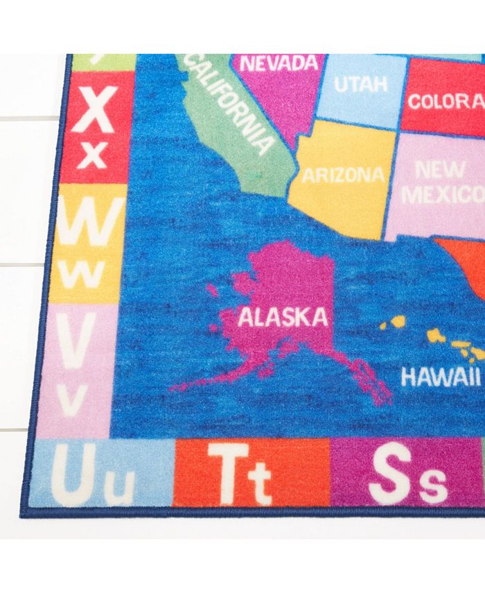 Eric Carle Elementary USA Map Blue 6'6