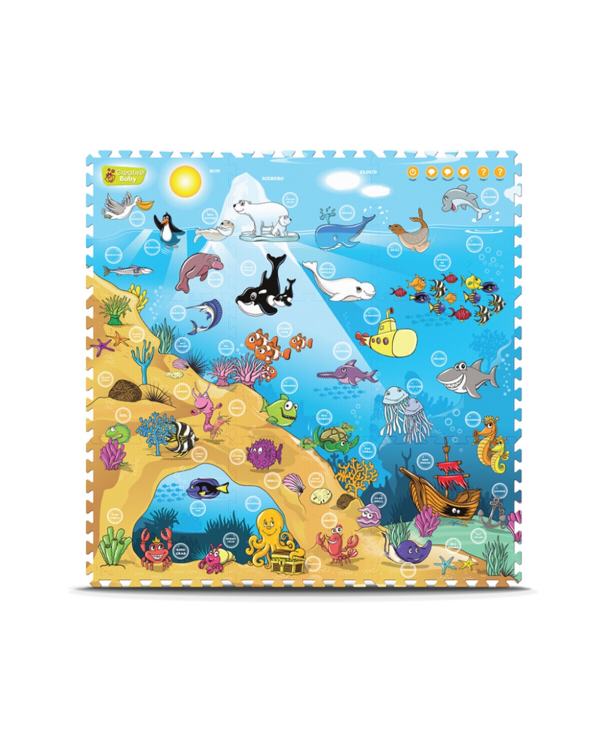 Creative Baby Babies' Foam Play I-mat Under The Sea, 9 Pieces In Multi
