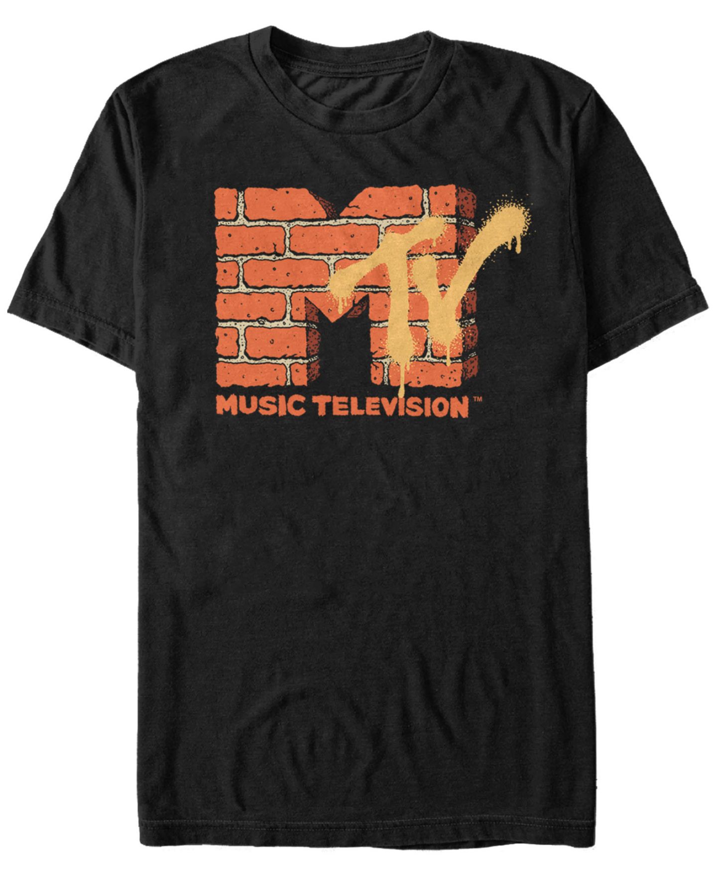 Мужская футболка Fifth Sun MTV Yellow And Orange Brick Logo Short Sleeve, цвет: Чёрный — фото 1