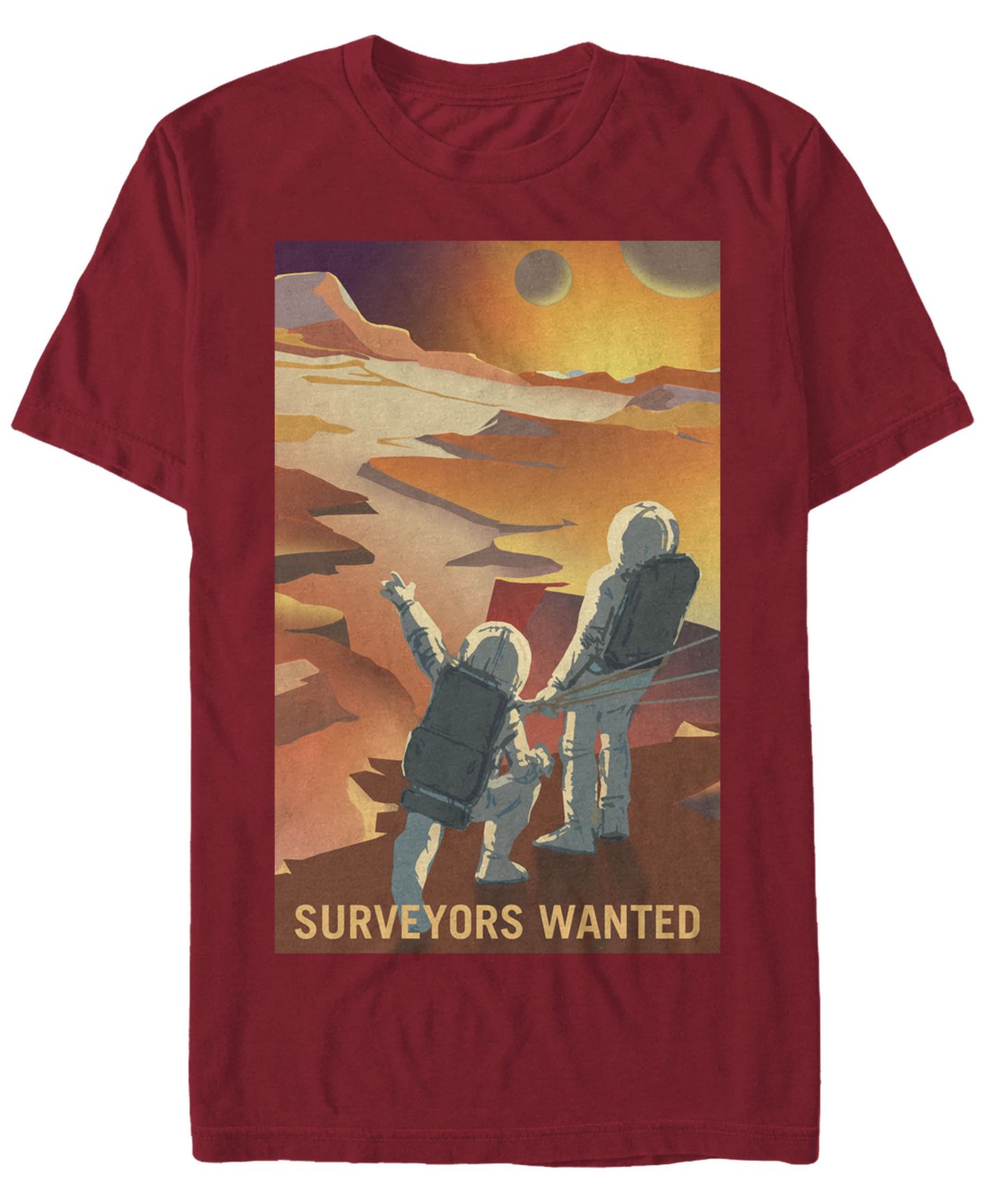 Мужская футболка Fifth Sun NASA Mars Surveyors Wanted Short Sleeve, цвет: Красный — фото 1