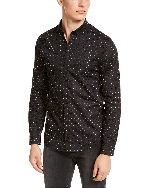 A X Armani Exchange Men S Slim Fit Stretch Logo Print Shirt