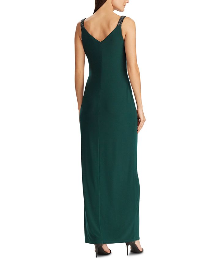 Lauren Ralph Lauren BeadedStrap Jersey Gown, Created for Macy's Macy's