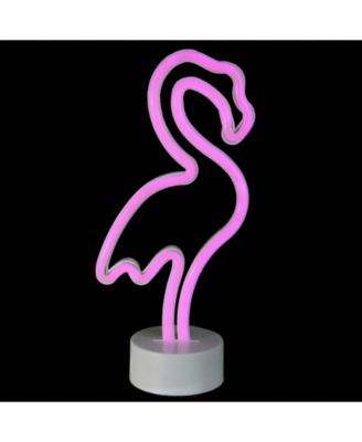 Northlight Battery Operated Neon Style LED Flamingo Table Light