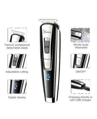 Surker Hatteker RFC-588 3 in 1 Multi-Function Cordless Water Resistant Titanium Blade Hair/Beard Trimmer for Men