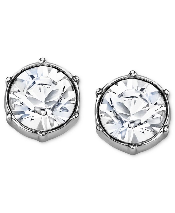 Round swarovski earrings clearance