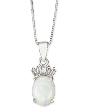 image of Opal (3/4 ct. t.w.) & Diamond (1/20 ct. t.w.) 18