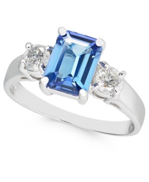 image of Tanzanite (1-5/8 ct. t.w.) & Diamond (3/8 ct. t.w.) Ring in 14k White Gold