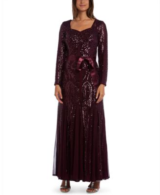 macy's burgundy long dress