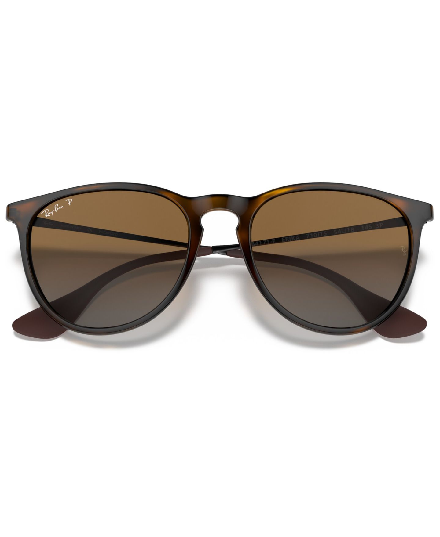 Солнцезащитные очки Ray-Ban Unisex Polarized Erika Sunglasses, RB4171F Low Bridge Fit, цвет: Гавана / Коричневый — фото 4