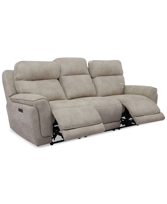 Furniture Bryer 91 Fabric Dual Power, Macys Leather Recliner Sofa