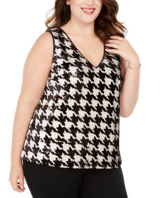 macy's plus size sequin tops