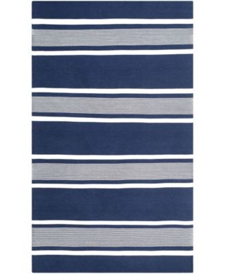 Hanover Stripe LRL2461A Navy Outdoor Area Rug Collection