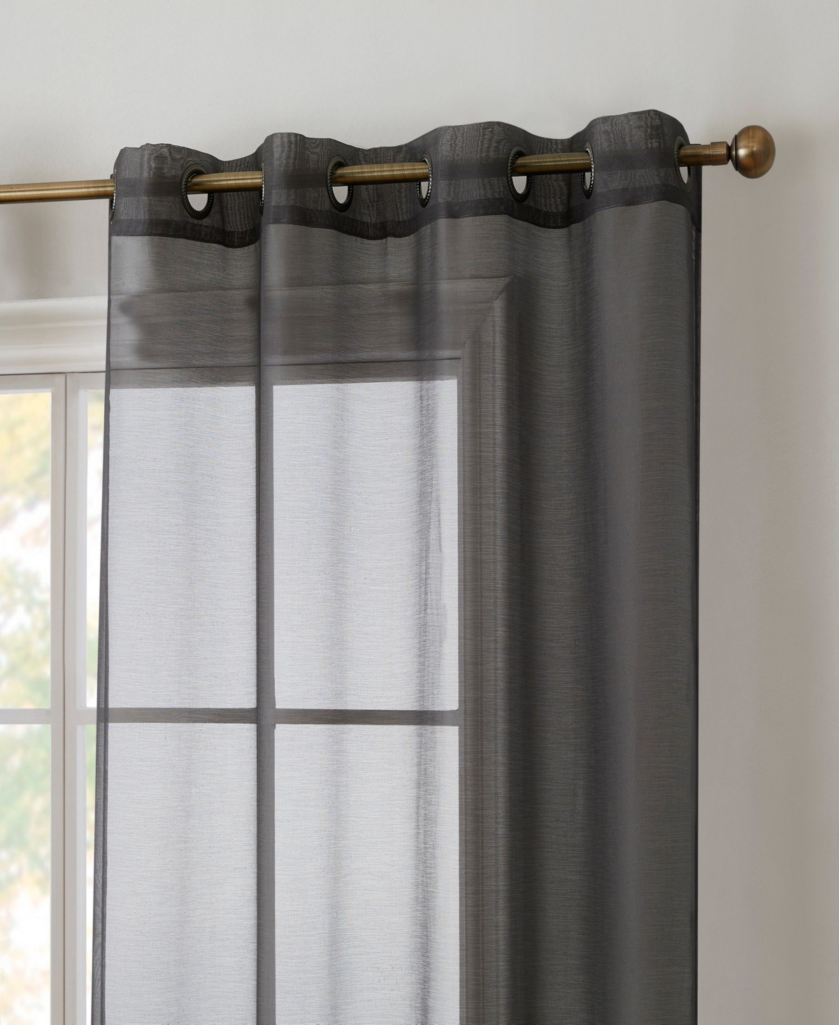 Hlc.me 2 Piece Semi Sheer Voile Window Curtain Drapes Grommet Panels for Bedroom