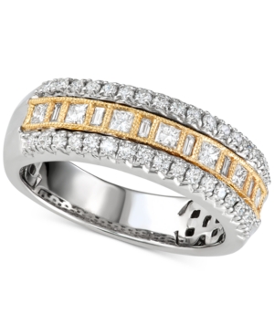 image of Diamond Three Row Band (5/8 ct. t.w.) in 14k Gold & White Gold