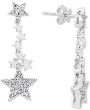 image of Effy Diamond Stars Drop Earrings (1/4 ct. t.w.) in 14k White Gold