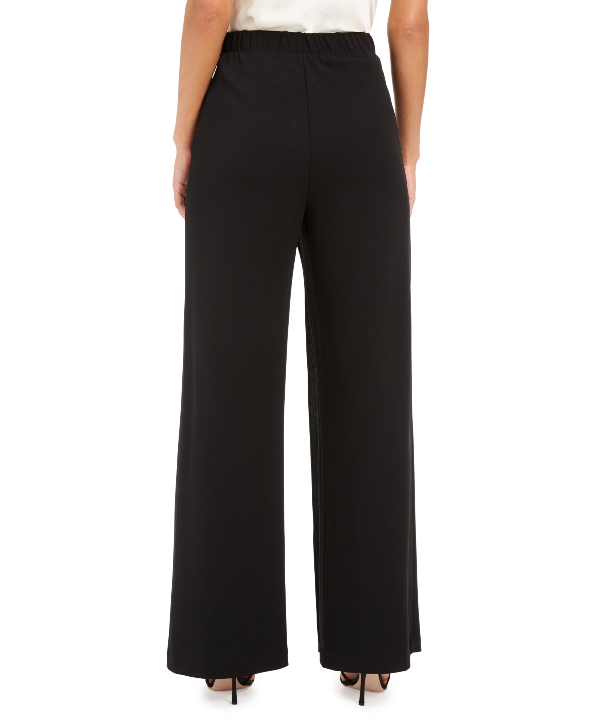 Adrianna Papell Crepe Draped-Front Wide-Leg Pants