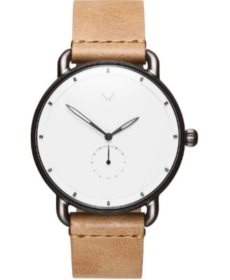 MVMT - Men's Revolver Myst Caramel Leather Strap Watch 41mm