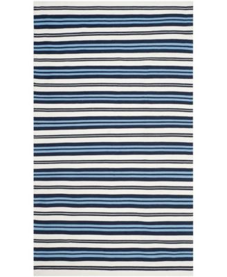 Leopold Stripe LRL2462B White and French Blue Outdoor Area Rug Collection