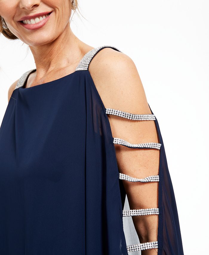 MSK Embellished Chiffon-Overlay Jumpsuit & Reviews - Pants & Capris - Women - Macy's
