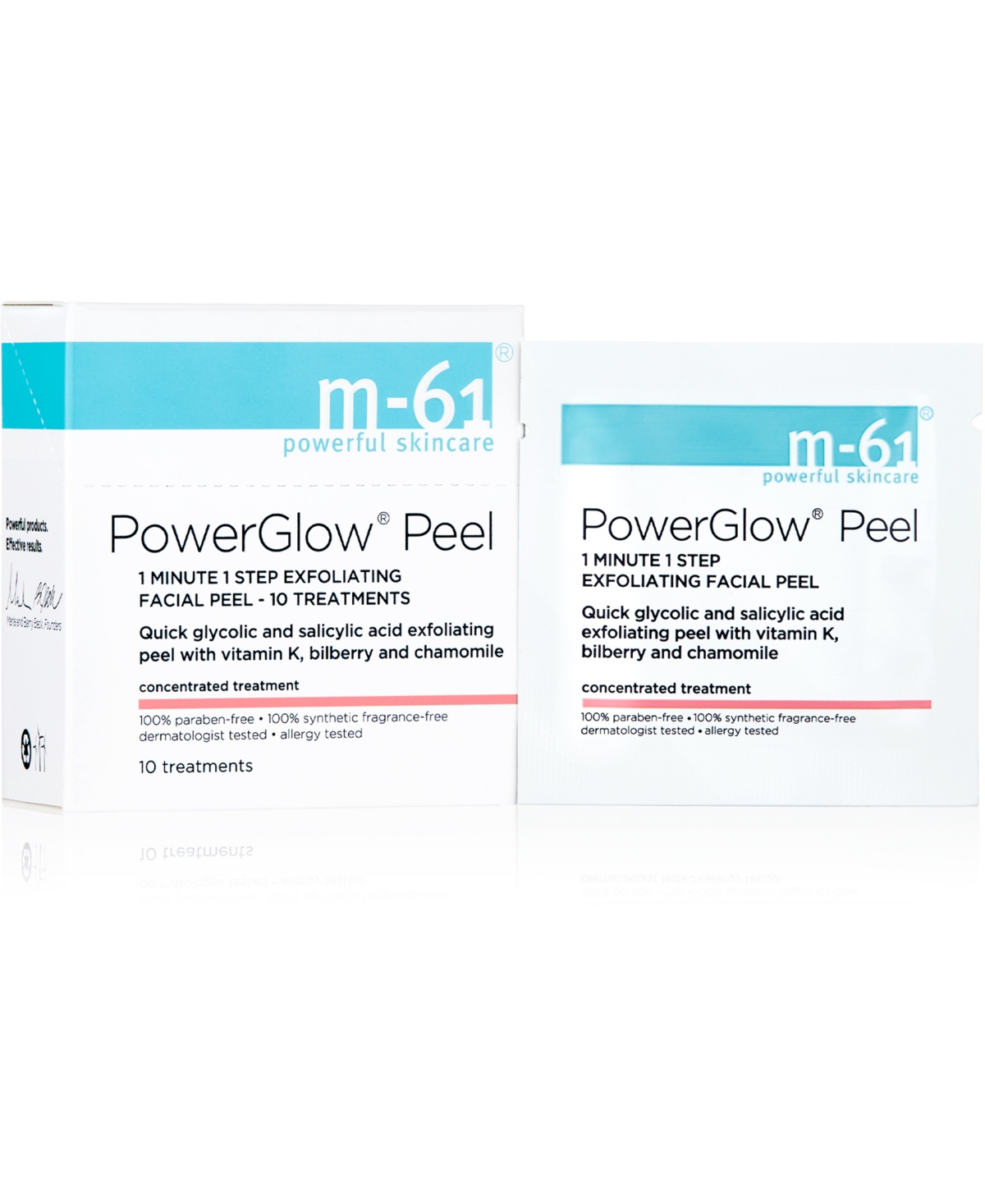 m-61 by Bluemercury PowerGlow Peel 1 Minute 1-Step Exfoliating Facial Peel - 10 Treatments