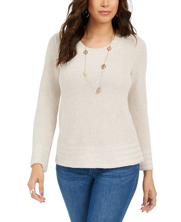 Style & Co Petite Mixed-Stitch Sweater, Created for Macy's - Macy's