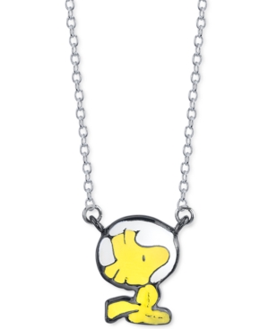 image of Unwritten Astronaut Woodstock Pendant Necklace in Fine Silver-Plate, 16