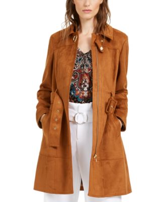 women's faux suede trench coats