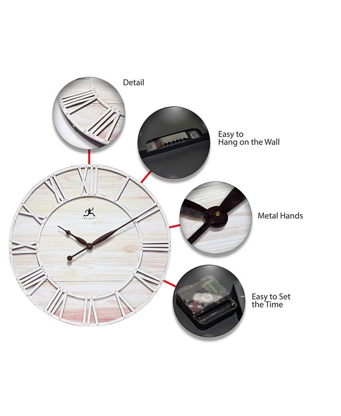Infinity Instruments Round Wooden Wall Clock - Macy's