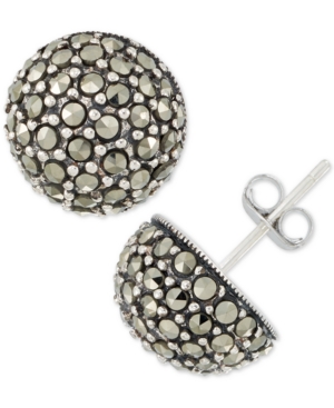 image of Marcasite Stud Earrings in Sterling Silver