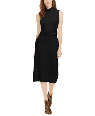 Belted Midi Sweater Dress 