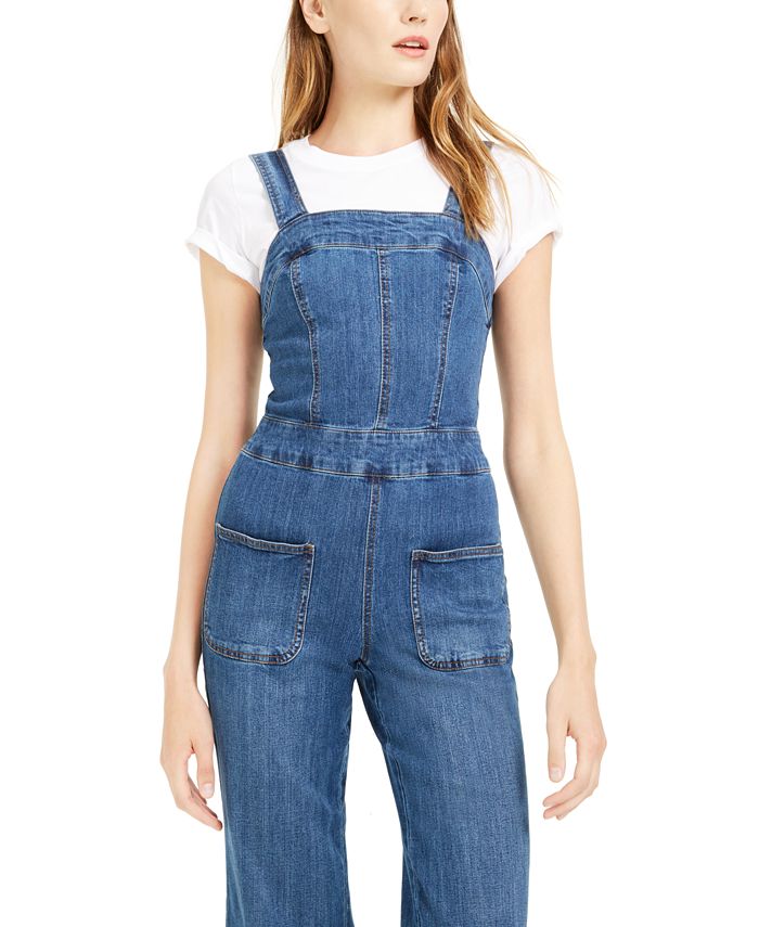 Dollhouse Juniors' Denim Zipper Overalls Macy's